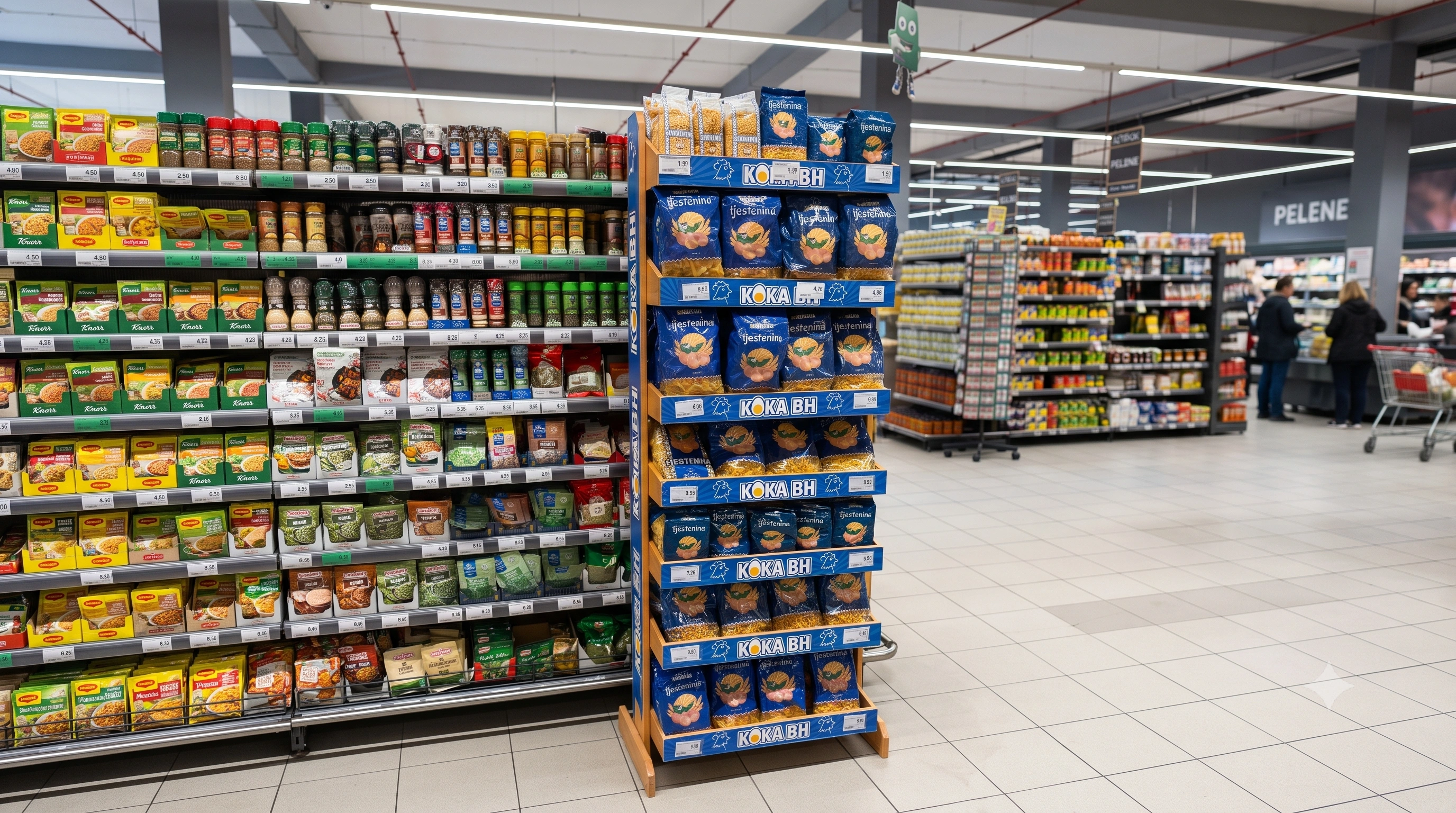 Police premium trgovine s pakiranjima tjestenine i jaja